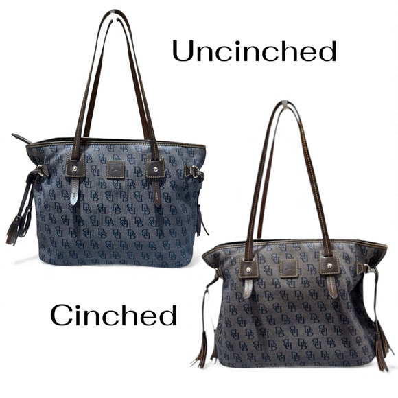 Dooney & Bourke Vintage Monogram Tassel Shoulder Bag with COA & dusty - EUC - Picture 2 of 11